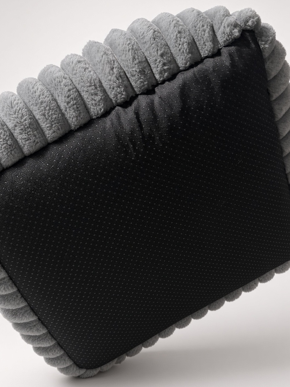 Plush Ribbed Pet Bed - Grey - Picture 2 of 2
